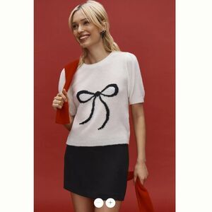 Anthropologie The Mollie Short-Sleeve Printed Sweater